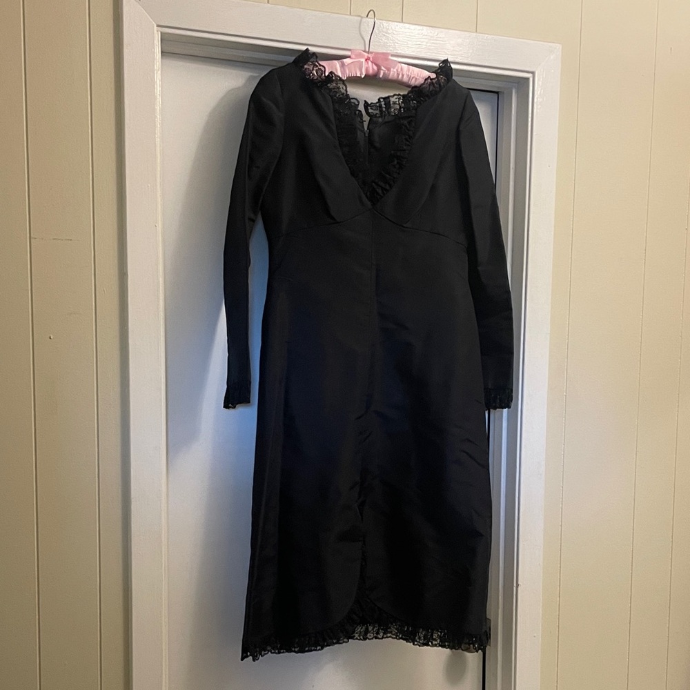 Vintage Black Lace Trim Dress